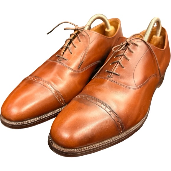 Vintage Brooks Brothers Brown Leather Cap Toe Oxfords Made in England 11.5 C